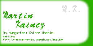 martin kaincz business card